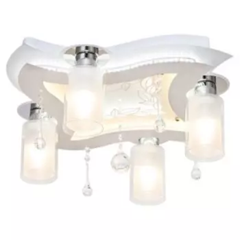 Светильник 8441/4WT RC WT+CL YLWTLED, E27 4x40Вт, цвет белый, хром