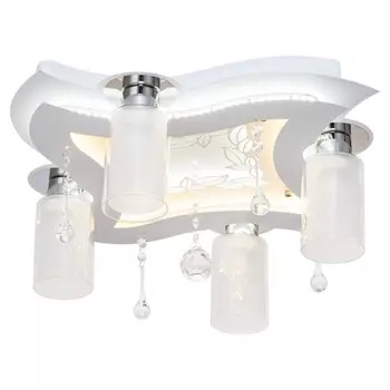 Светильник 8441/4WT RC WT+CL YLWTLED, E27 4x40Вт, цвет белый, хром