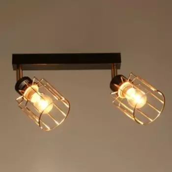 Светильник Алекс 2х60Вт Е14, чёрный/золото 26х9х20 см