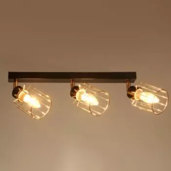 Светильник Алекс 3х60Вт Е14 черный/золото 46х9х20см