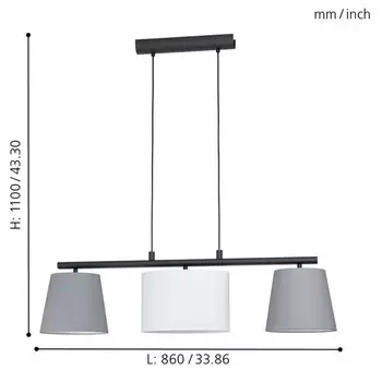 Светильник ALMEIDA 1, 3x25Вт E14, цвет черный