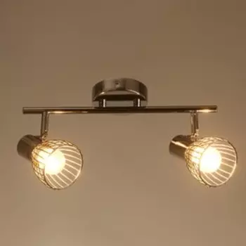 Светильник ЭкономСвет Амир 2х60Вт Е14 хром 42х10х21см