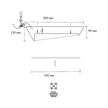 Светильник APEX LED 60Вт 3000-6000K D500 IP20, с ПДУ