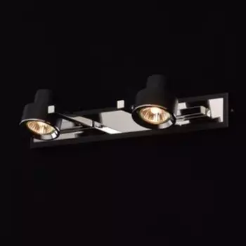 Светильник "Арно", 2x50Вт GU10, цвет чёрный, хром