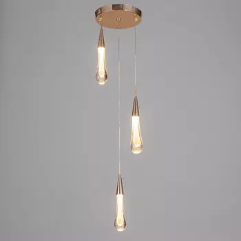 Светильник BayerLux "Капля" 3хLED 9Вт 3000К золото 20х5х27-127см