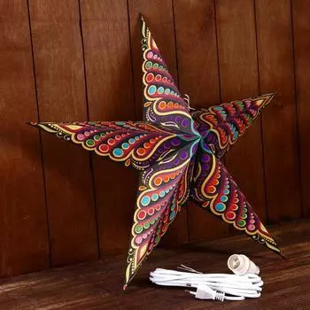 Светильник бумажный "Звезда" 1х25Вт Е14 разноцветный 60х55х24 см