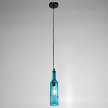 Светильник "Бутылка" E27 40Вт черно-синий 7,5х7,5х31-151 см