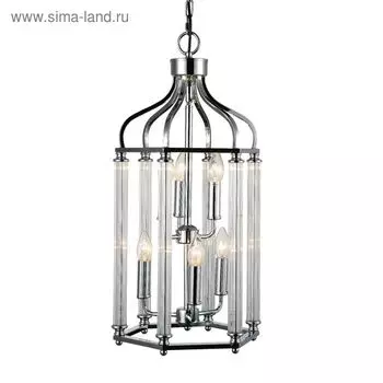 Люстра подвесная St Luce. SL239.103.06. Cellula. 6х40 Вт, E14, 30х30х60 см, цвет хром