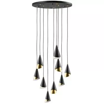 Светильник Cone, 9x40Вт E14, цвет чёрный
