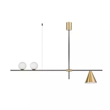 Светильник Corda, 2+1x28+60Вт G9+E27, цвет чёрный, латунь