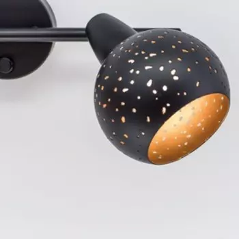 Светильник Деко, 2x60Вт Е14 чёрный, золото