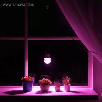Светильник для растений 12 Вт, 10 мкмоль/с, провод 1.7 метра с выключателем, липучка на окно