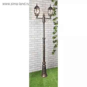 Светильник Elektrostandard, 2x60Вт, E27, IP44, на столбе, h=2300мм, NLG99HL004 черное золото