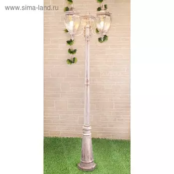 Светильник Elektrostandard, 3x60Вт, E27, IP44, на столбе,h=2400мм, Andromeda F/3 бел. золото