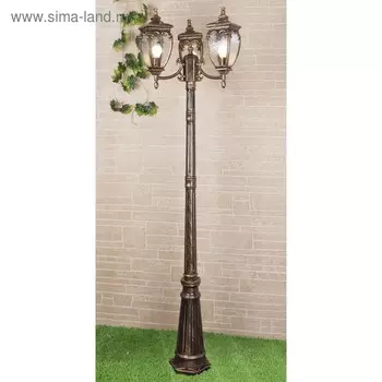 Светильник Elektrostandard, 3x60Вт, E27, IP44, на столбе, h=2400мм, Andromeda F/3 черн. зол.