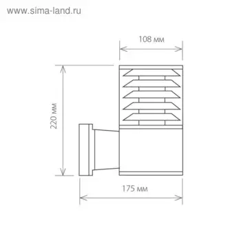 Светильник Elektrostandard садово-парковый, 60 Вт, E27, IP54, настенный, Techno 1408 серый