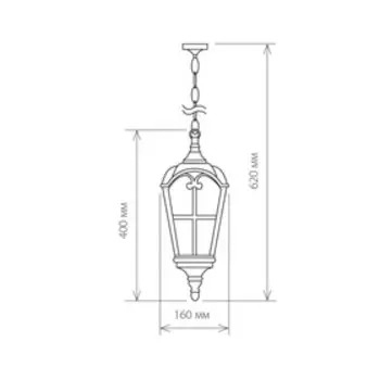 Светильник Elektrostandard садово-парковый, 60 Вт, E27, IP44, подвесной, Mira H