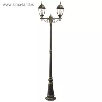 Светильник «Фабур», 2x95Вт E27, цвет чёрный, золото, IP44