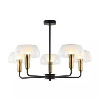 Светильник G31123/5BK+AB CL, E14 5x40Вт, цвет чёрный, бронза