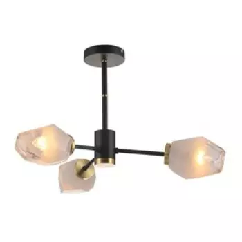 Светильник G31125/3BK+AB WT, E14, 3x7Вт, цвет чёрный, бронза