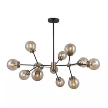 Светильник ЭкономСвет G71161/12BK+AB AMB, E14, 12x40Вт, цвет чёрный, бронза