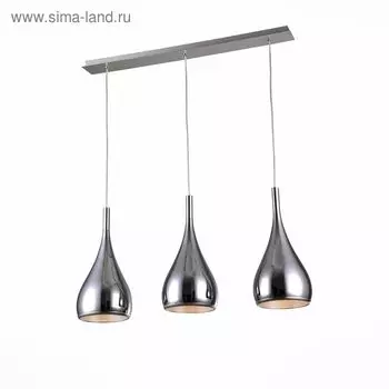 Люстра подвесная St Luce. SL874.113.03. Gocce. 3х40 Вт, E27, 80х16 см, цвет хром