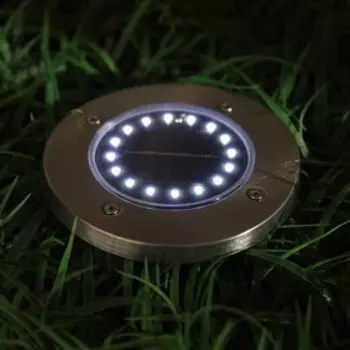 Садовый светильник, уличный, на солнечной батарее, 16 LED, свечение белое