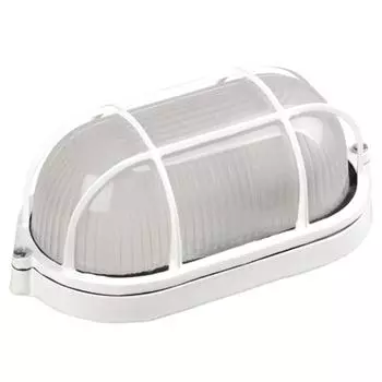 Светильник IEK LNPP0-1402, E27, 60 Вт, 1000 Лм, IP54, белый, овальный, с решёткой