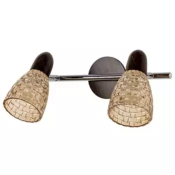 Светильник ЭкономСвет Iluka 2x40Вт E14, хром, венге 35x15x17 см