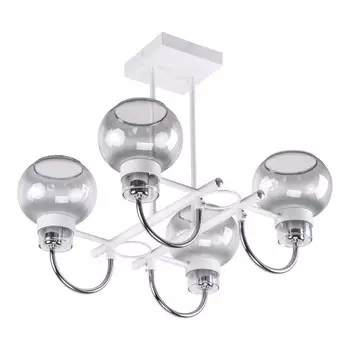 Светильник ЭкономСвет 10904/4WT+CR SM, E14 4x40Вт, цвет белый, хром