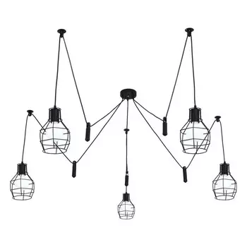 Светильник ЭкономСвет 41054/5BK, E27 5x60Вт, цвет черный