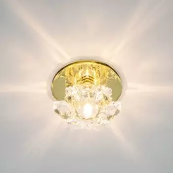 Светильник ЭкономСвет, F3580 YL CL, Мах 35Вт G4, цвет зеркальный жёлтый