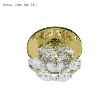 Светильник ЭкономСвет, F3580 YL CL, Мах 35Вт G4, цвет зеркальный жёлтый