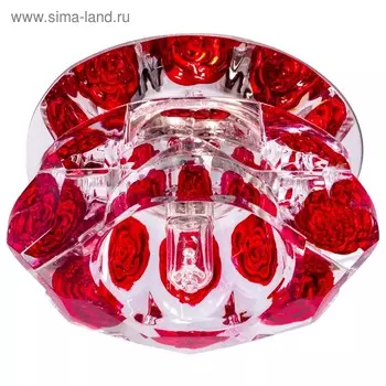 Светильник "ЭкономСвет" F3623-S CR CL+RD GU5.3, Мах 50Вт GU5.3, цвет хром