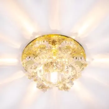 Светильник ЭкономСвет, F3832 YL CL, Мах 35Вт G4, цвет зеркальный жёлтый