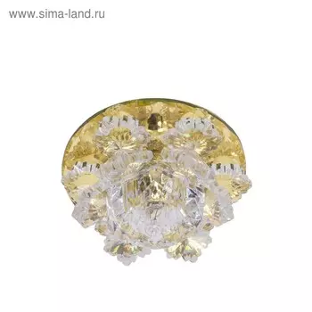 Светильник ЭкономСвет, F3832 YL CL, Мах 35Вт G4, цвет зеркальный жёлтый