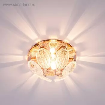 Светильник "ЭкономСвет" F4097 TEA+CL GU5.3, Мах 50Вт GU5.3, цвет зеркальный чайный