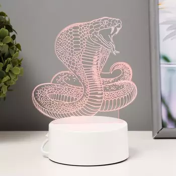 Светильник 3D RISALUX «Кобра», LED-ночник, RGB, от сети, 13.89.515 см