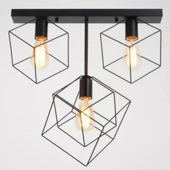 Светильник "Куб грани" 3хE27 40Вт черный 60x25x25 см