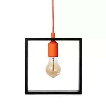 Светильник "Квадрат" 1*40Вт Е27 черный-оранжевый 22х6х22-122 см