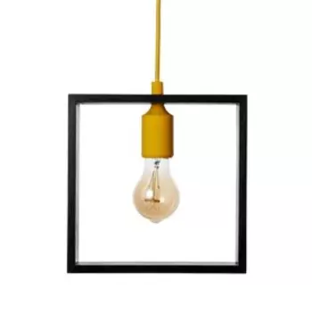 Светильник BayerLux "Квадрат" 1*40Вт Е27 черный-желтый 22х6х22-122 см
