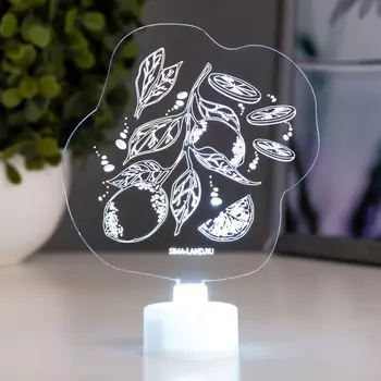 Светильник 3D RISALUX «Лимоны», LED-ночник, RGB 6 цветов, от батареек LR1130 3 шт., 910.3 см