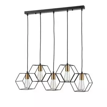 Светильник Luca, 5x40Вт E27 , цвет чёрный, золото