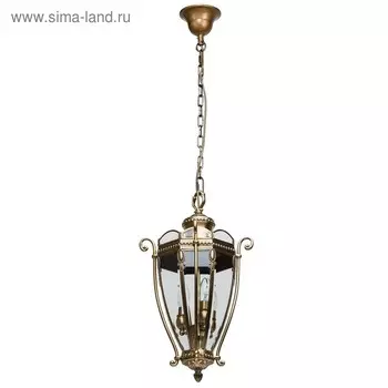 Светильник "Мидос" 3x60Вт E14 латунь 33x33x260см