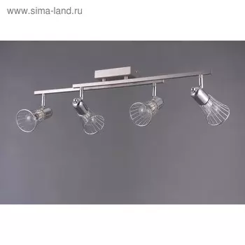 Светильник "Мира" 4x40Вт Е14 никель 71x71x18см