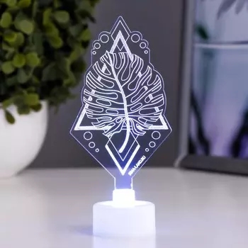 Светильник 3D ночник RISALUX «Монстера», LED RGB 6 цветов, от батареек 3хLR1130 611 см