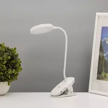Светильник на прищепке с подставкой под телефон «Грань» 5 Вт LED USB 2700-6500К белый