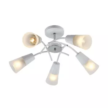 Светильник на штанге Escada, 1109/5P White. 5х40Вт, E14, 560х560х240 мм, цвет белый/хром