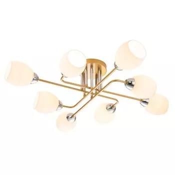 Светильник на штанге Escada, 1132/8P Gold. 8х60Вт, E27, 800х800х200 мм, цвет золото/серебро