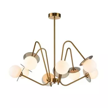 Светильник на штанге Indigo, 11020/8R Brass. 8х40Вт, G9, 730х730х570 мм, цвет матовый белый